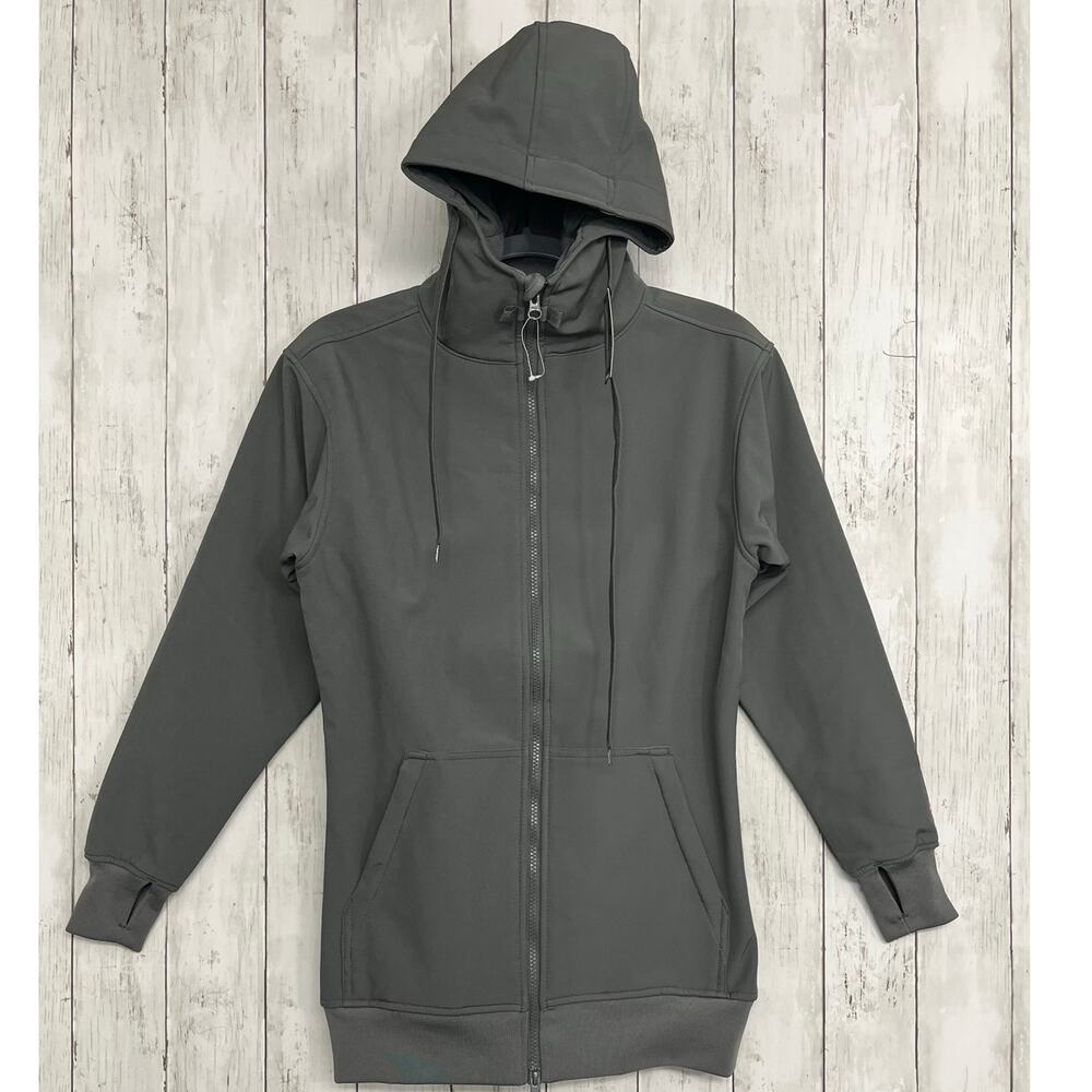 CG Habitats Tech Zip Hoodie Gray Thumb Holes Breathable Zip Pockets Jacket Small